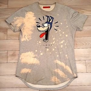 VIE RICHE Grey Hound‎ Dog Oversized Mens T Shirt Sz XL